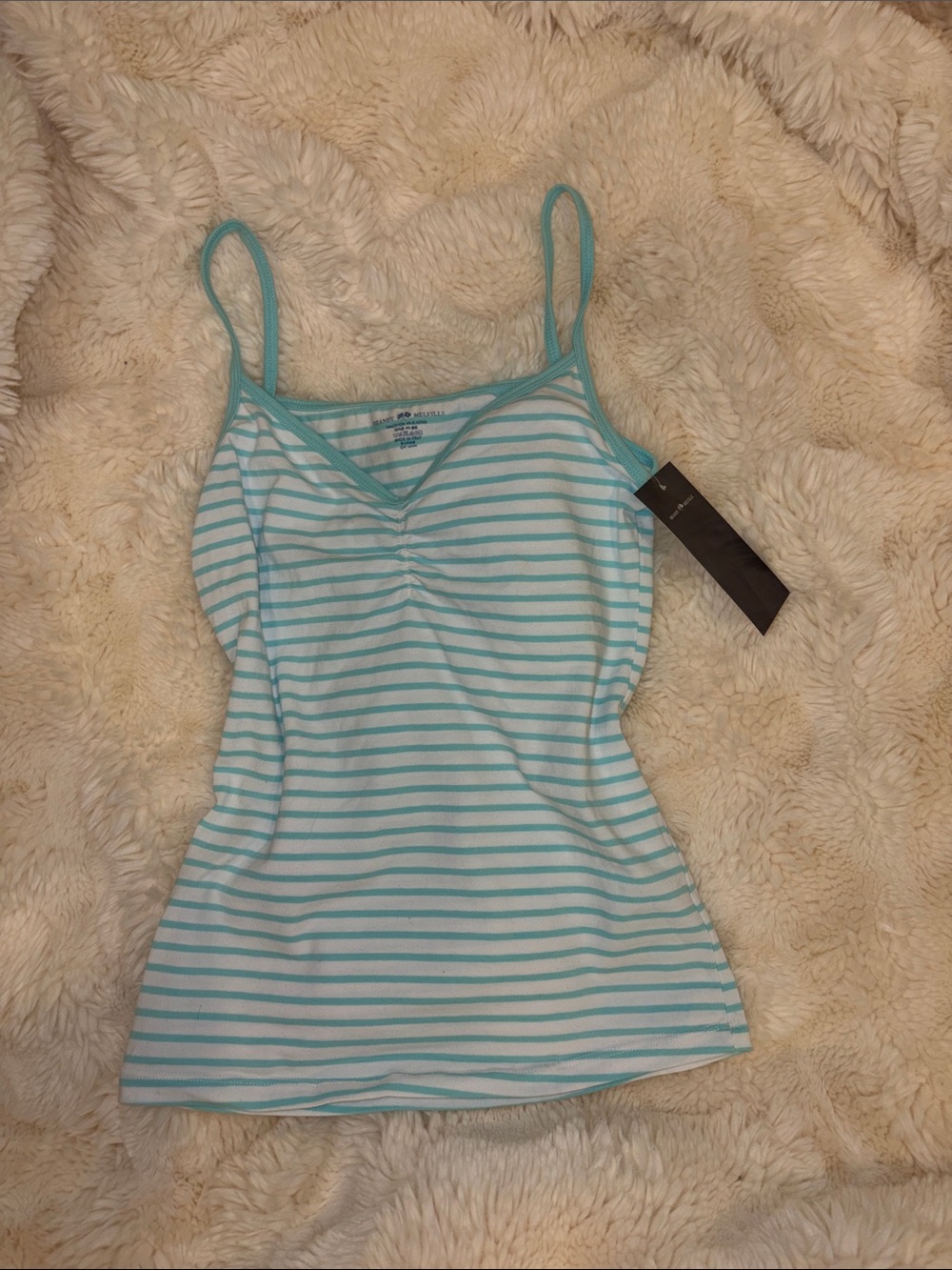 Brandy Melville Teal Striped Tank top